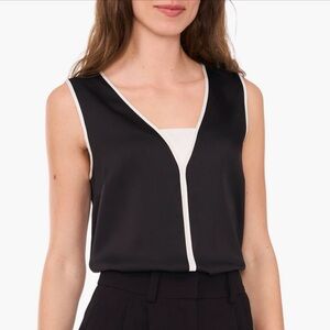 Halogen Piped Sleeveless Women's Top